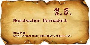 Nussbacher Bernadett névjegykártya